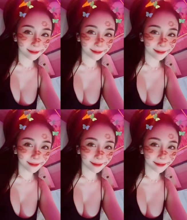 Albee深夜穿性感睡衣開TikTok直播，吸引不少粉絲目光。（翻攝tiktok@albeebb8）
