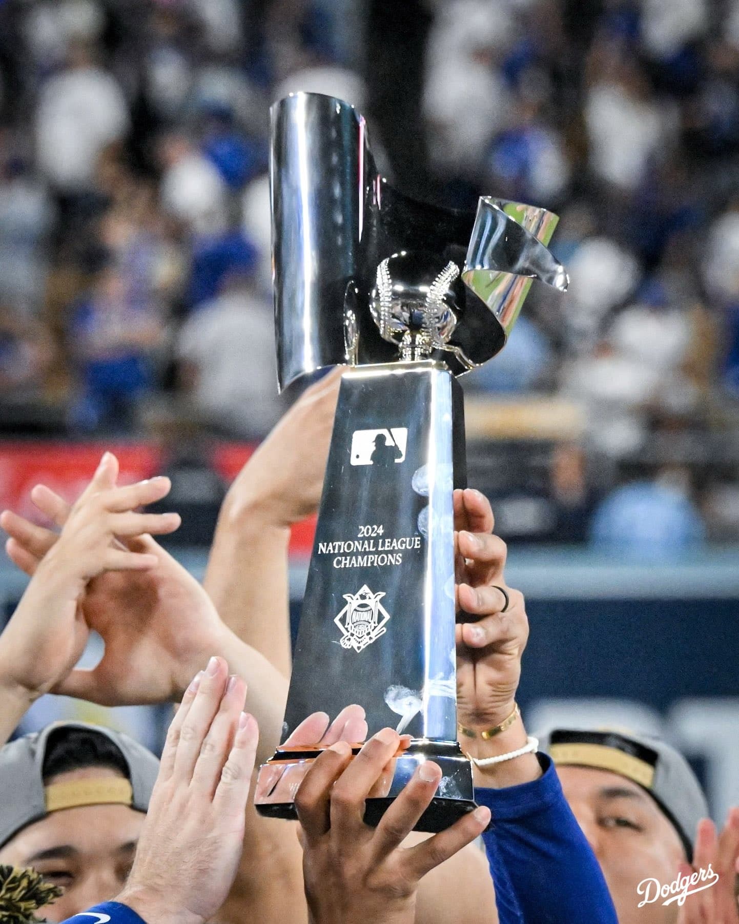 道奇隊擊敗大都會，拿下國聯冠軍。（翻攝自X @Dodgers）