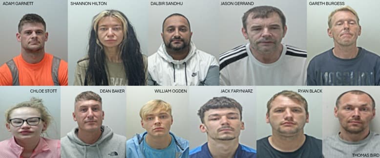 集團成員承認販毒罪，全員總計被判刑103年。（翻攝自Blackpool Police）