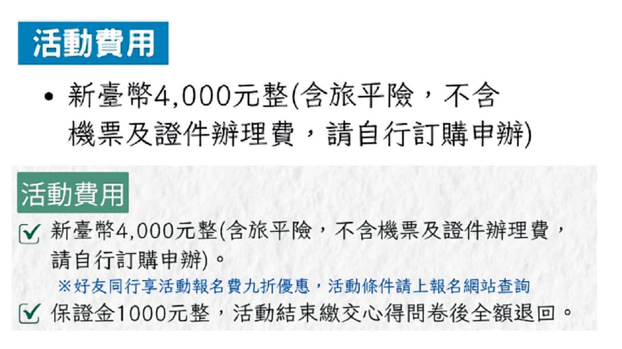今年中國青年交流團的最大特色，就是不論天數長短，報名費用都只要4、5千元，甚至揪到首來族還能再打折。（翻攝中華青年交流協會官網）