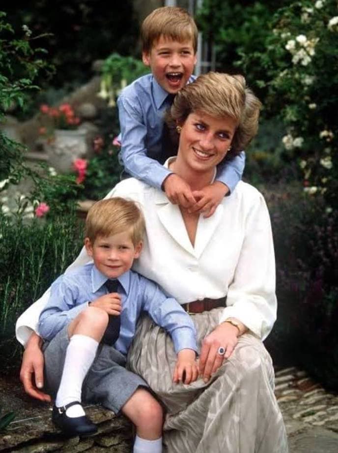 威廉和哈利小時候擁有母親滿滿的愛。（翻攝Diana, Princess of Wales臉書）