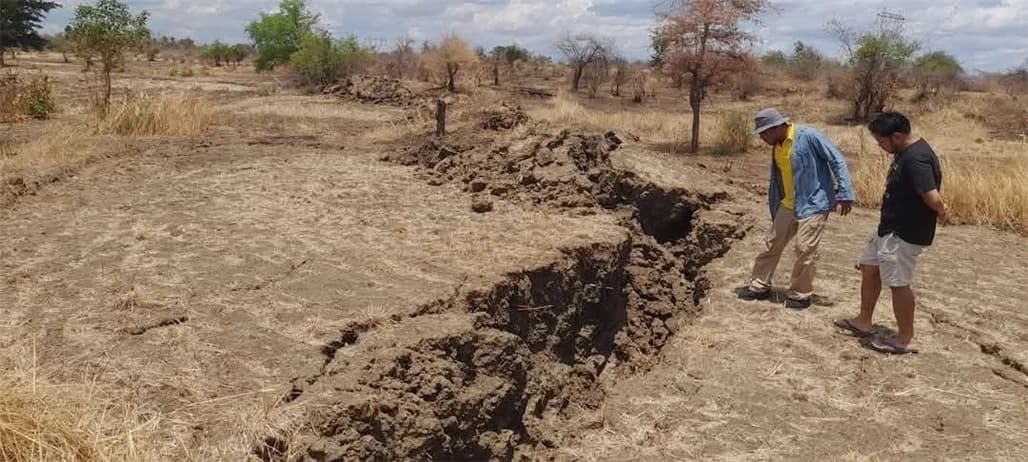 緬甸強震對當地地質產生重大影響，斷層沿線產生超過500公里地裂。（翻攝自TSBM）