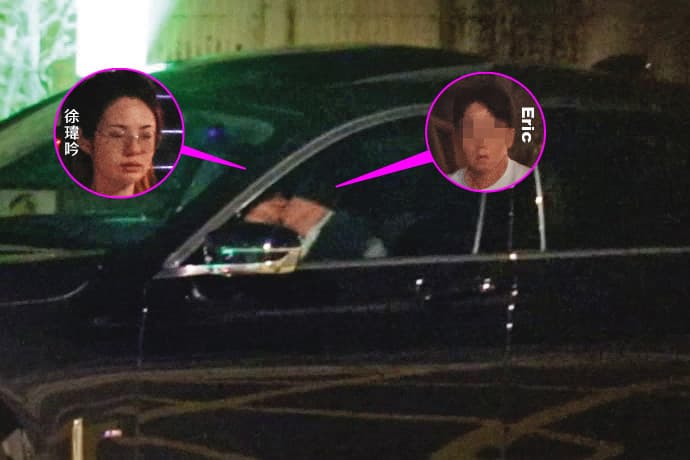 徐瑋吟與男友分別之前，在車內忍不住親吻了一下才告別。