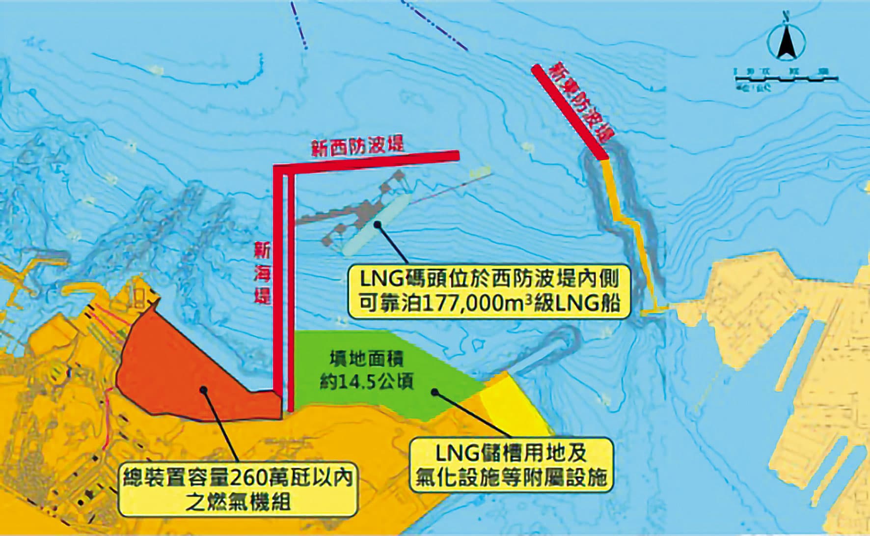 台電四接位於基隆協和電廠旁，標案金額435億餘元。（台電提供