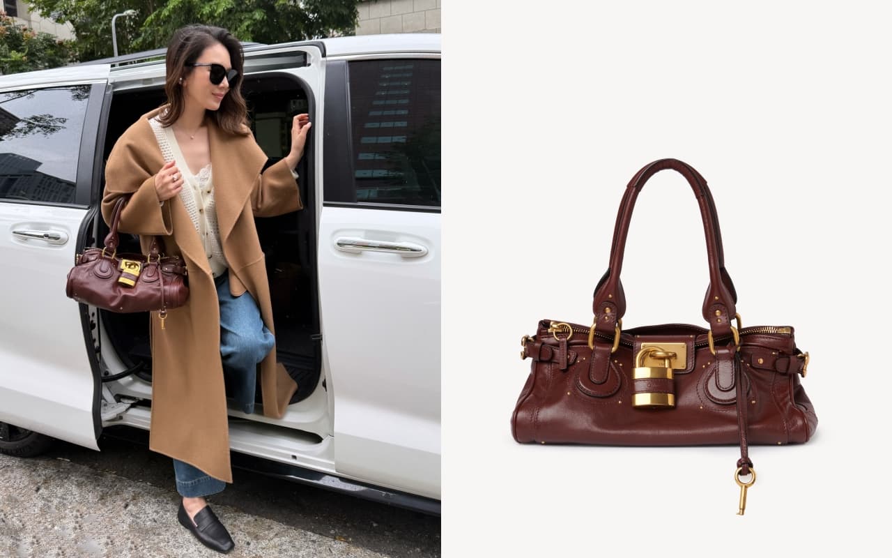 Melody同款的Chloé Paddington紅棕色鎖頭包。NT$89,900（Chloé提供）