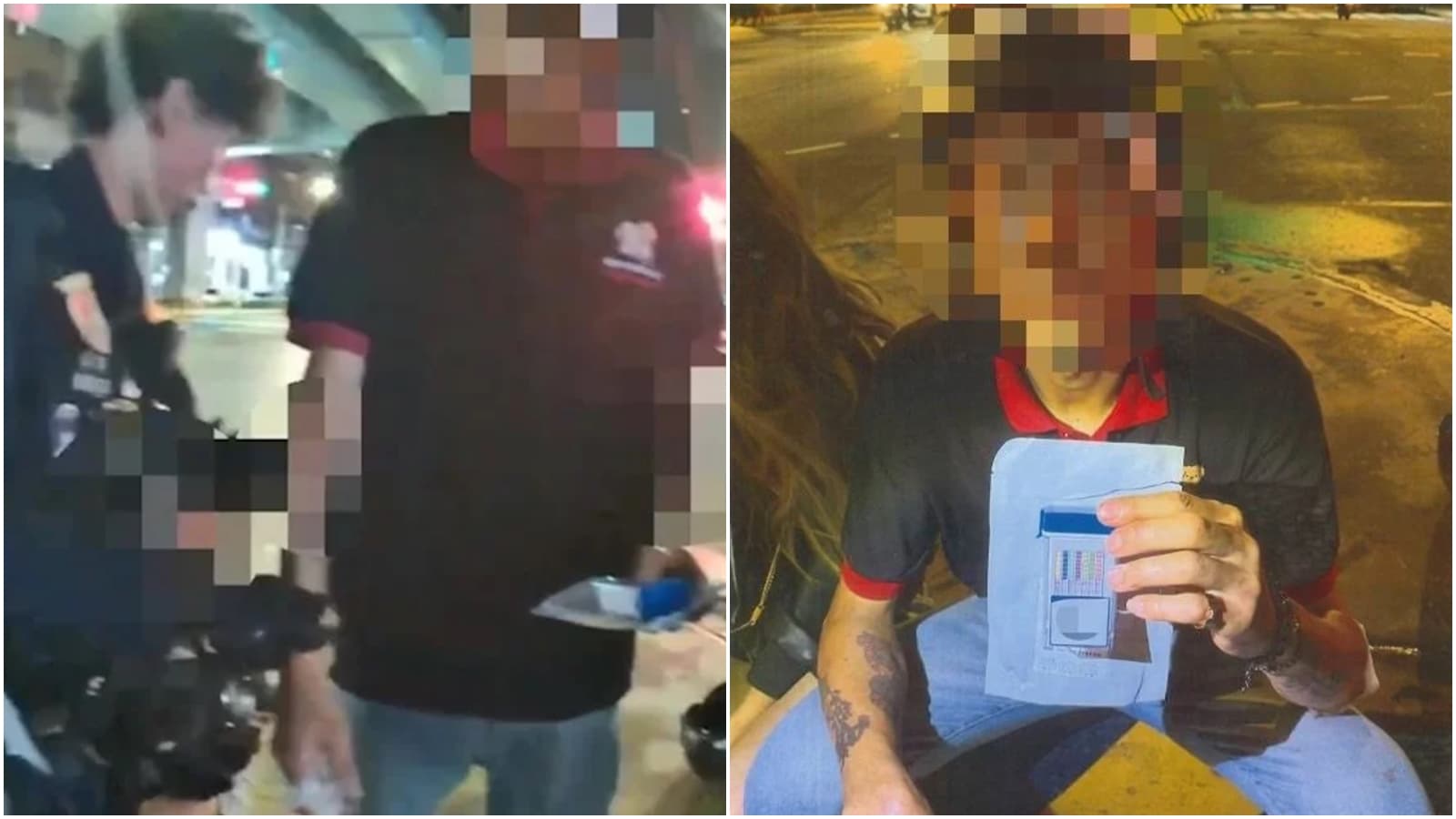 警方對陳男實施毒品唾液快篩，發現呈現「喪屍菸彈」依托咪酯陽性反應。（翻攝畫面）
