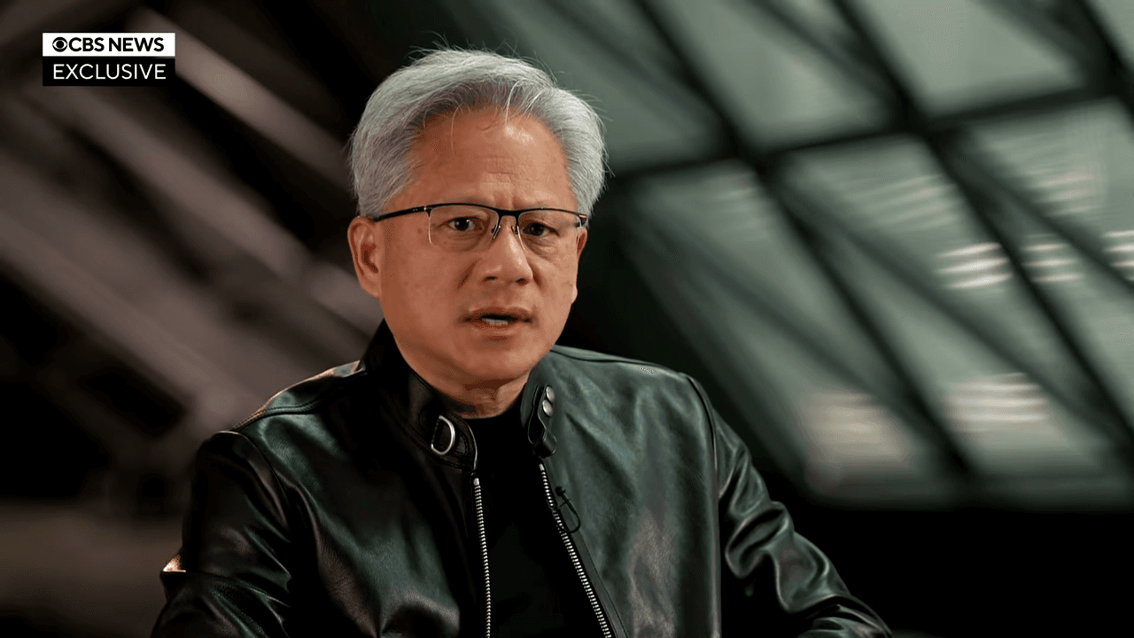 黃仁勳接受《CBS News》專訪，談到可能面臨鉅額稅金時笑說稱：「我不怕繳稅，我只怕變窮。」（翻攝 CBS Sunday Morning YouTube）