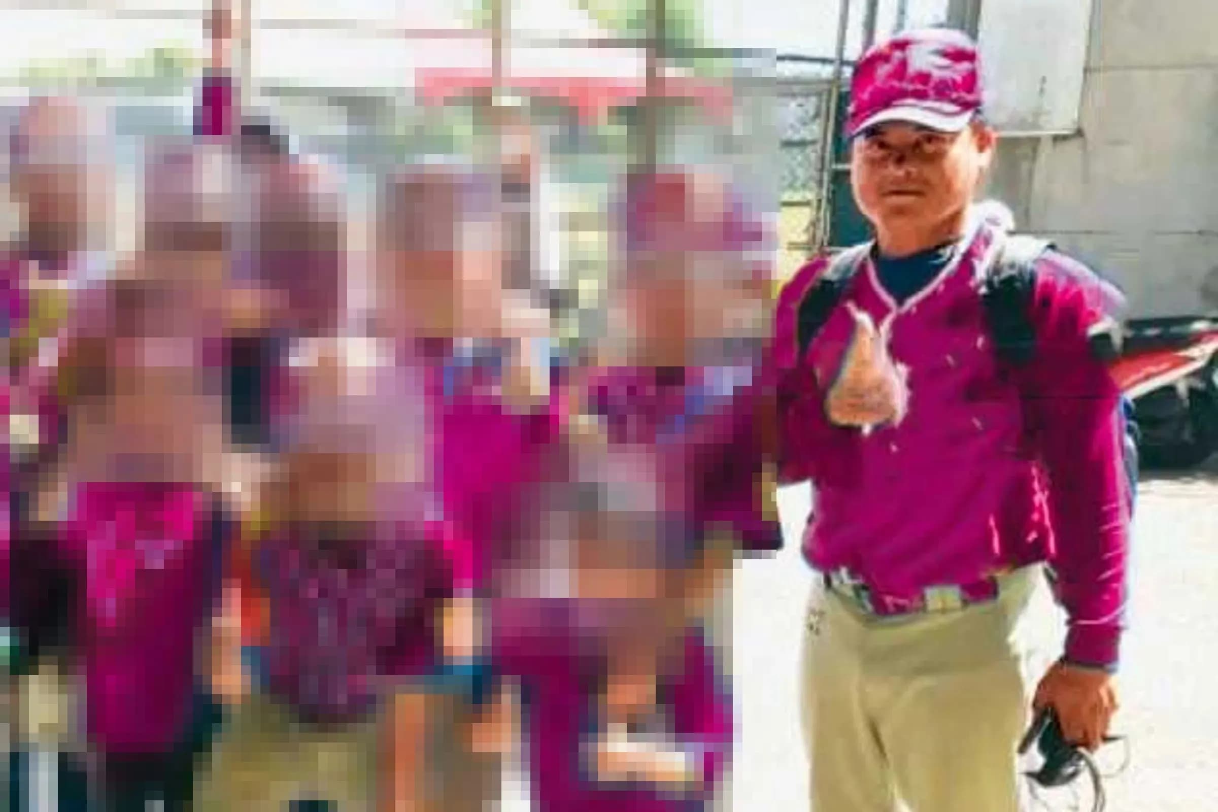 松志彬涉嫌性侵猥褻53名學童，累積罪名已上百條。（翻攝畫面，為保護當事人，圖經變色後製處理）