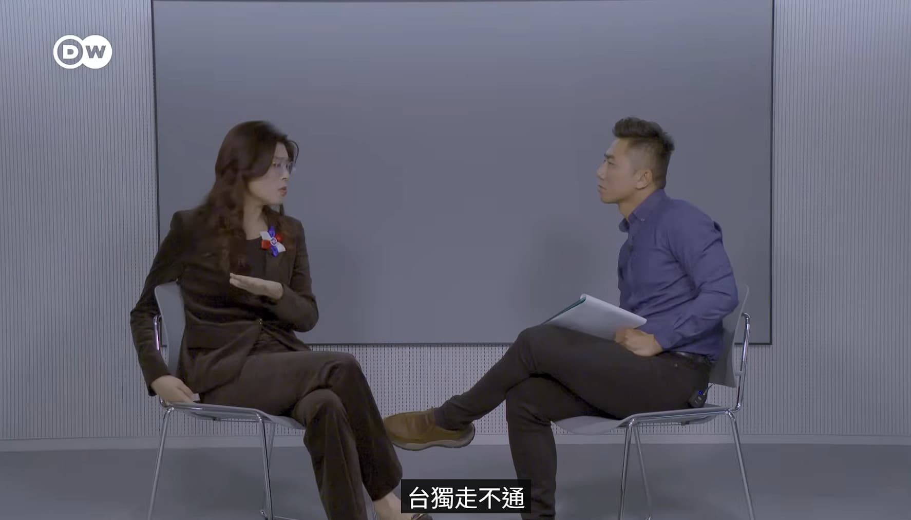 鄭麗文回憶當年加入民進黨的背景，以及後來受到黨內鬥爭的衝擊，她認為民進黨並真心想要推動台獨。（翻攝自YouTube DW 中文 - 德國之聲）