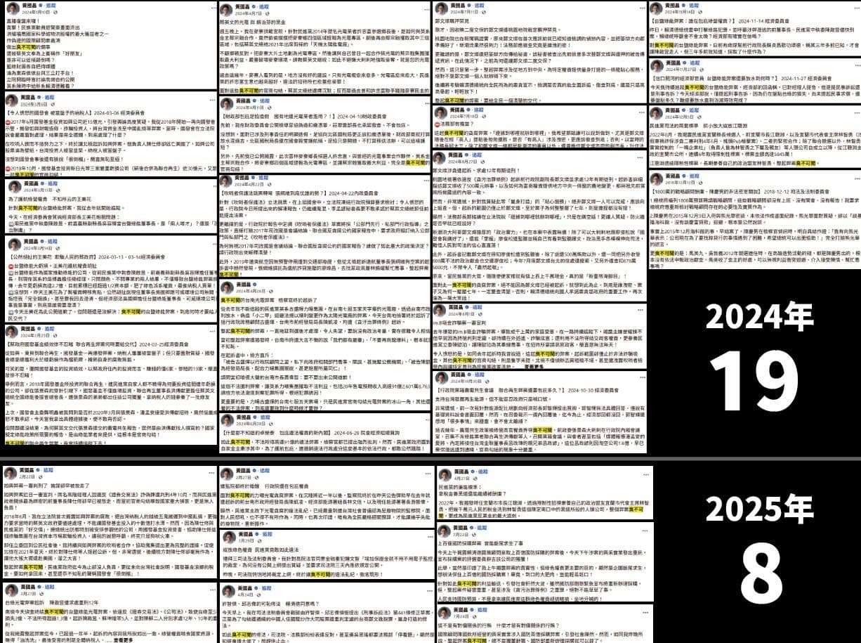 據統計，黃國昌2年至少有27篇貼文都用了「臭不可聞」。（翻攝Threads ）