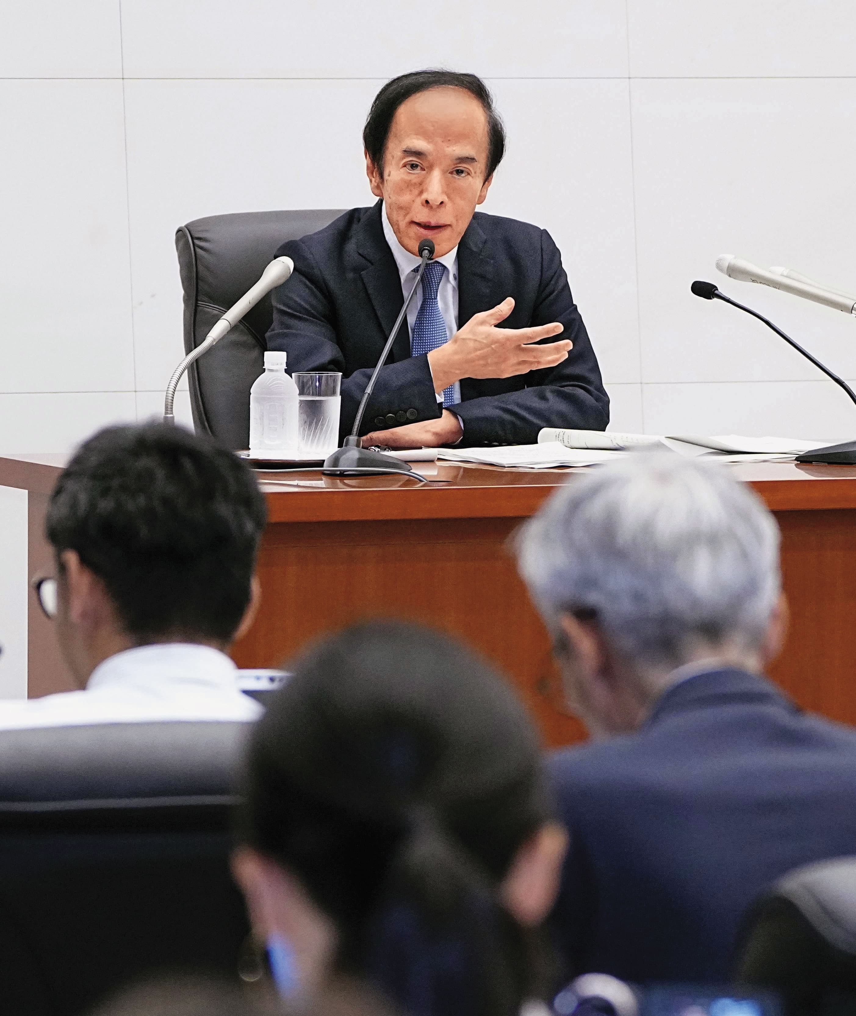 日本央行6月宣布升息，仍無法改變日圓貶值趨勢。圖為日本央行總裁植田和男。（東方IC）