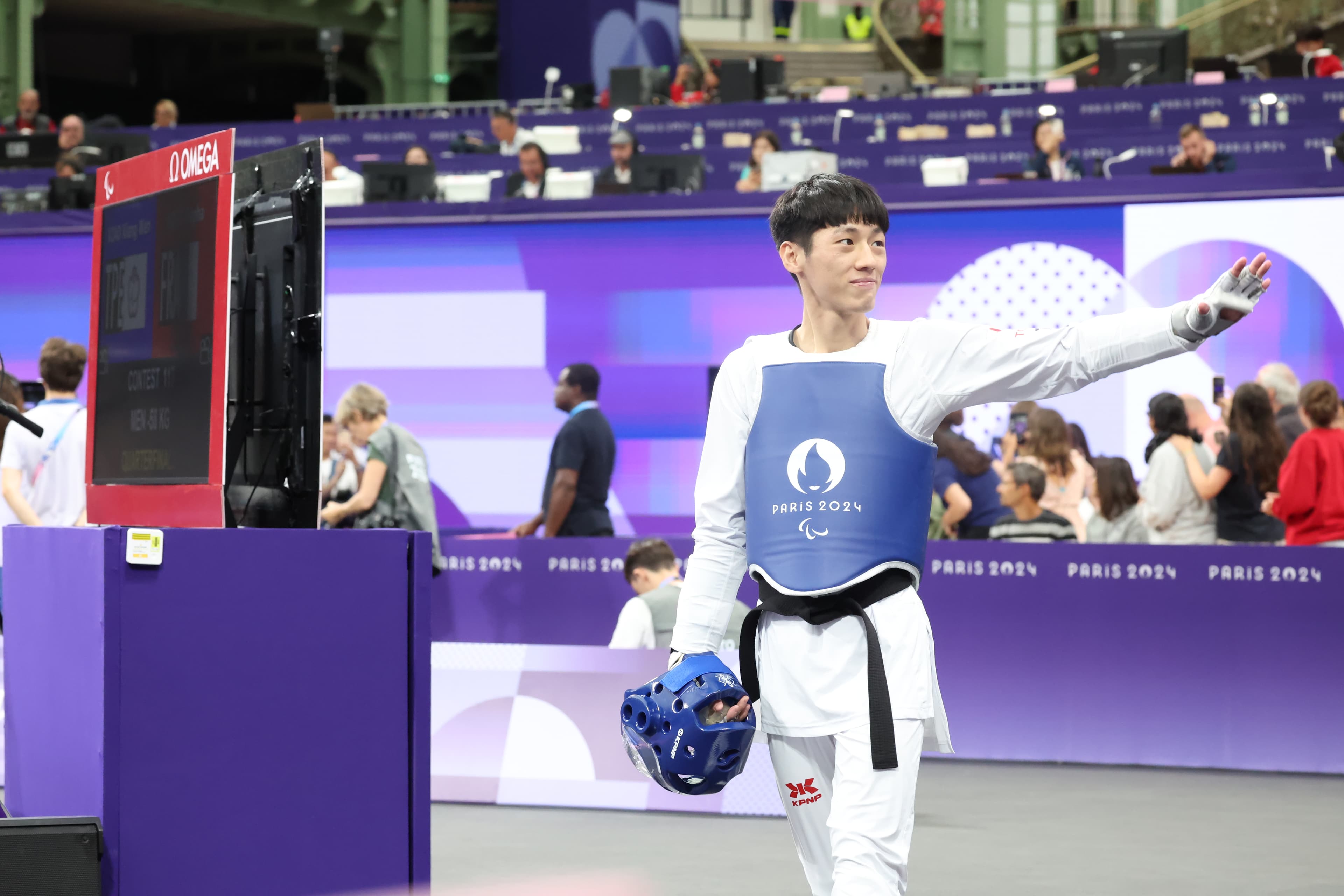 蕭翔文明日只要再取得一勝，就可能成功為我國奪下本屆帕運第一面獎牌。（教育部體育署提供）
