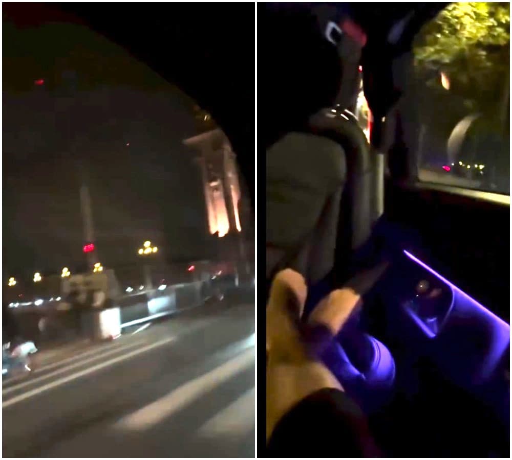 梅根自拍影片，在車子內翹腳放鬆，外面是巴黎夜景，被指離黛妃喪命的隧道不遠。（翻攝meghan IG）