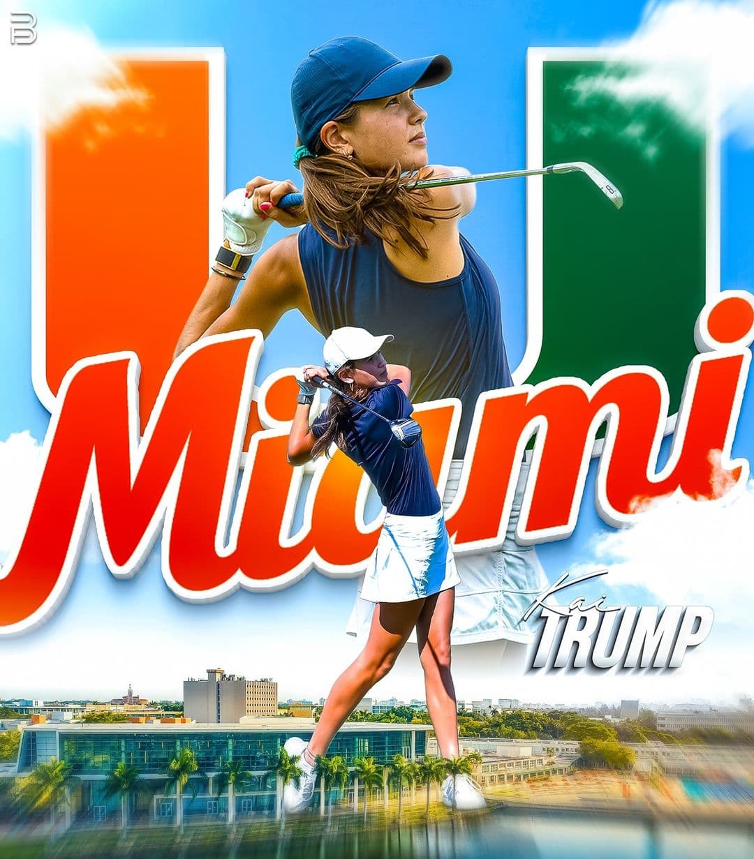 凱伊入選邁阿密大學校隊。（翻攝kaitrumpgolfer IG）