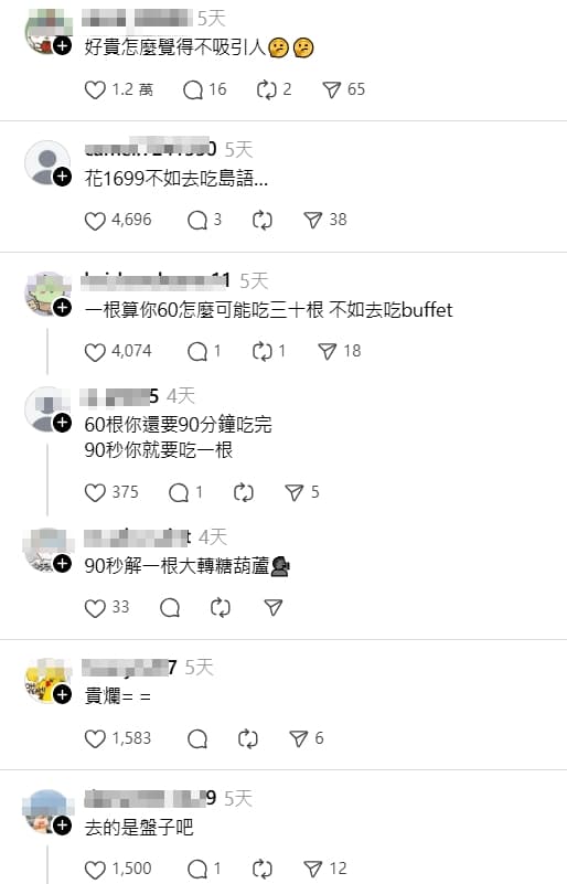 大量網友湧入留言批定價太高。(翻攝自Threads)
