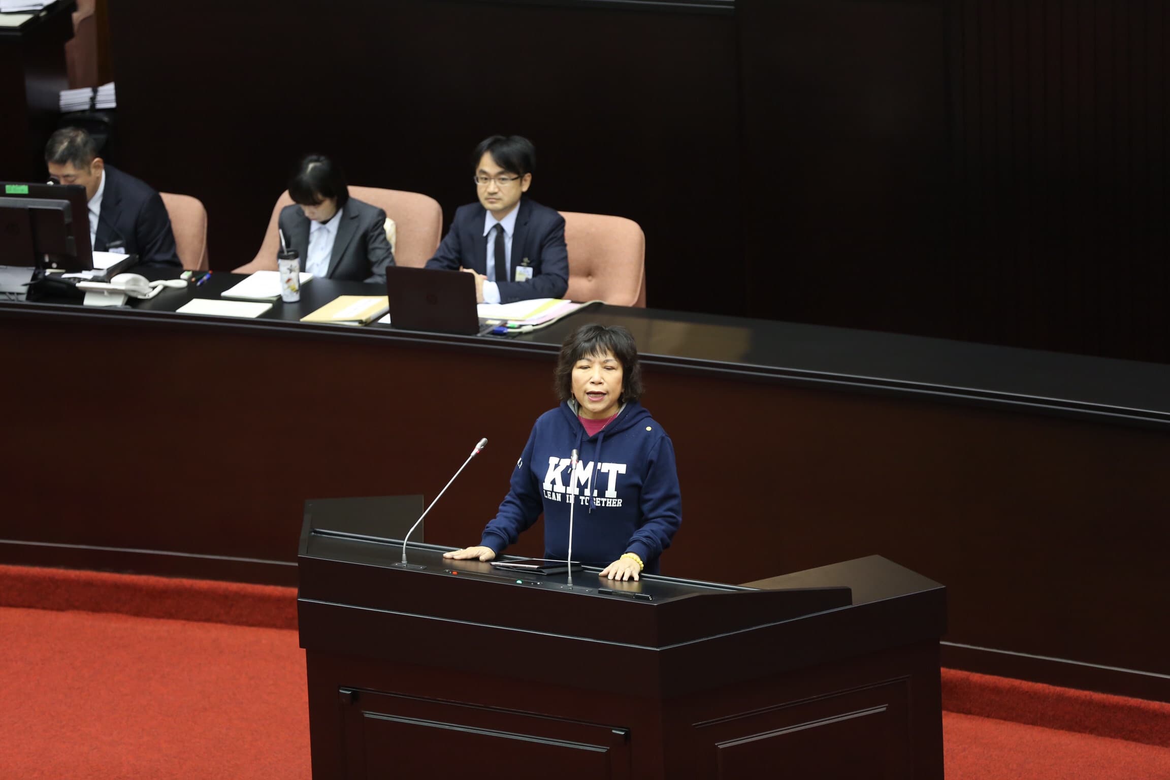 國民黨立委葉毓蘭首次在立法院議場發言。