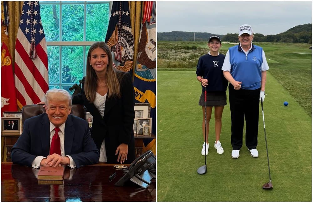 凱伊與爺爺川普,祖孫感情緊密。(翻攝kaitrumpgolfer IG)