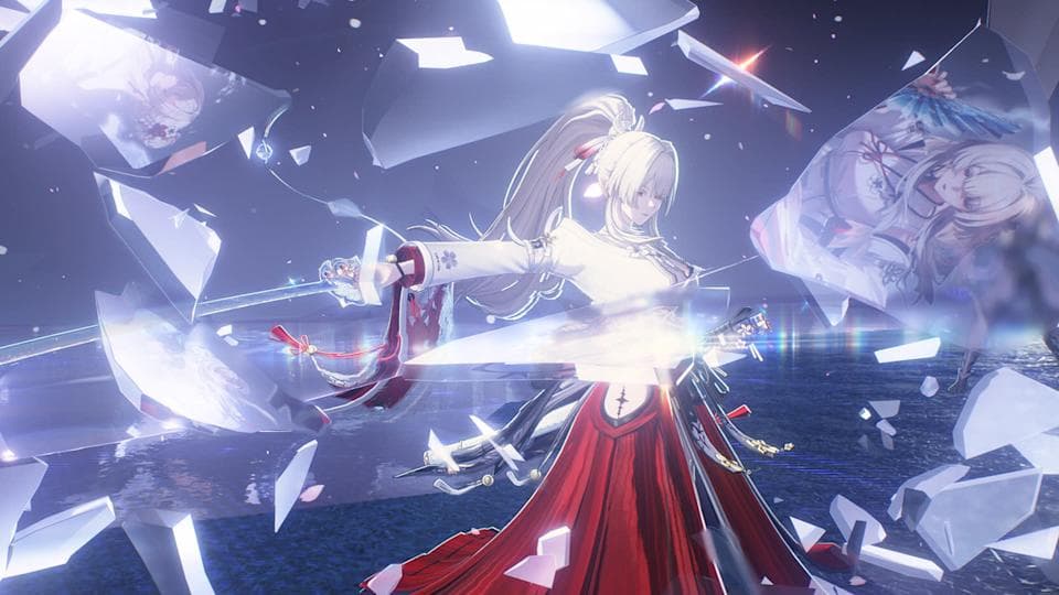《神魔之塔》推出新角色「黑金成吉思汗」的宣傳影片時,被不少人發現分鏡跟《鳴潮》緋雪的動畫招式幾乎如出一轍。(取自《鳴潮》)